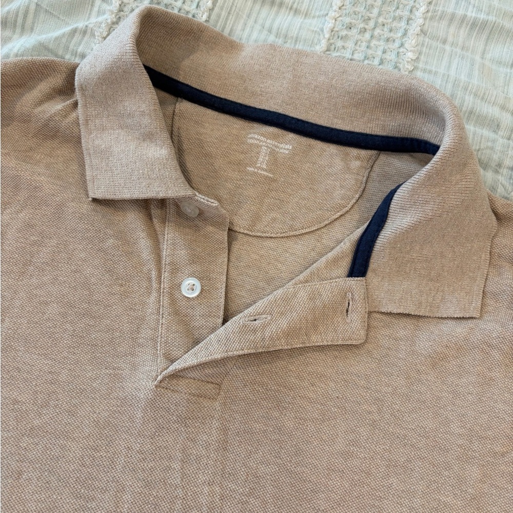 Amazon Essentials Tan 100% Cotton Short Sleeve Polo Shirt Men’s Size‎ Large